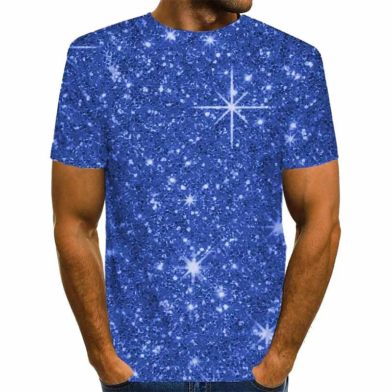 3D Print Casual Silver Blue Gold Brown Green Tee for Men - Streetwear Henley Shirt