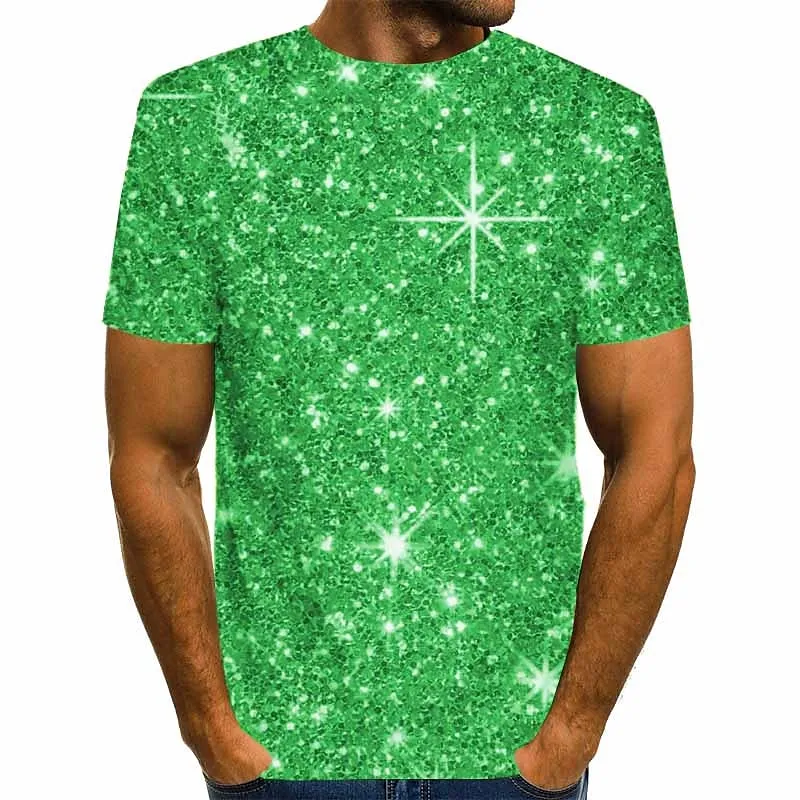 3D Print Casual Silver Blue Gold Brown Green Tee for Men - Streetwear Henley Shirt