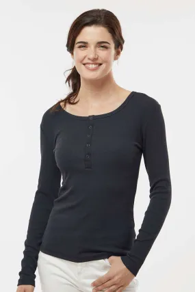 Boxercraft Womens Harper Long Sleeve Henley T-Shirt - Black