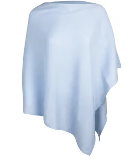 'Eskdale' Powder Blue Cashmere & Merino Wool Poncho