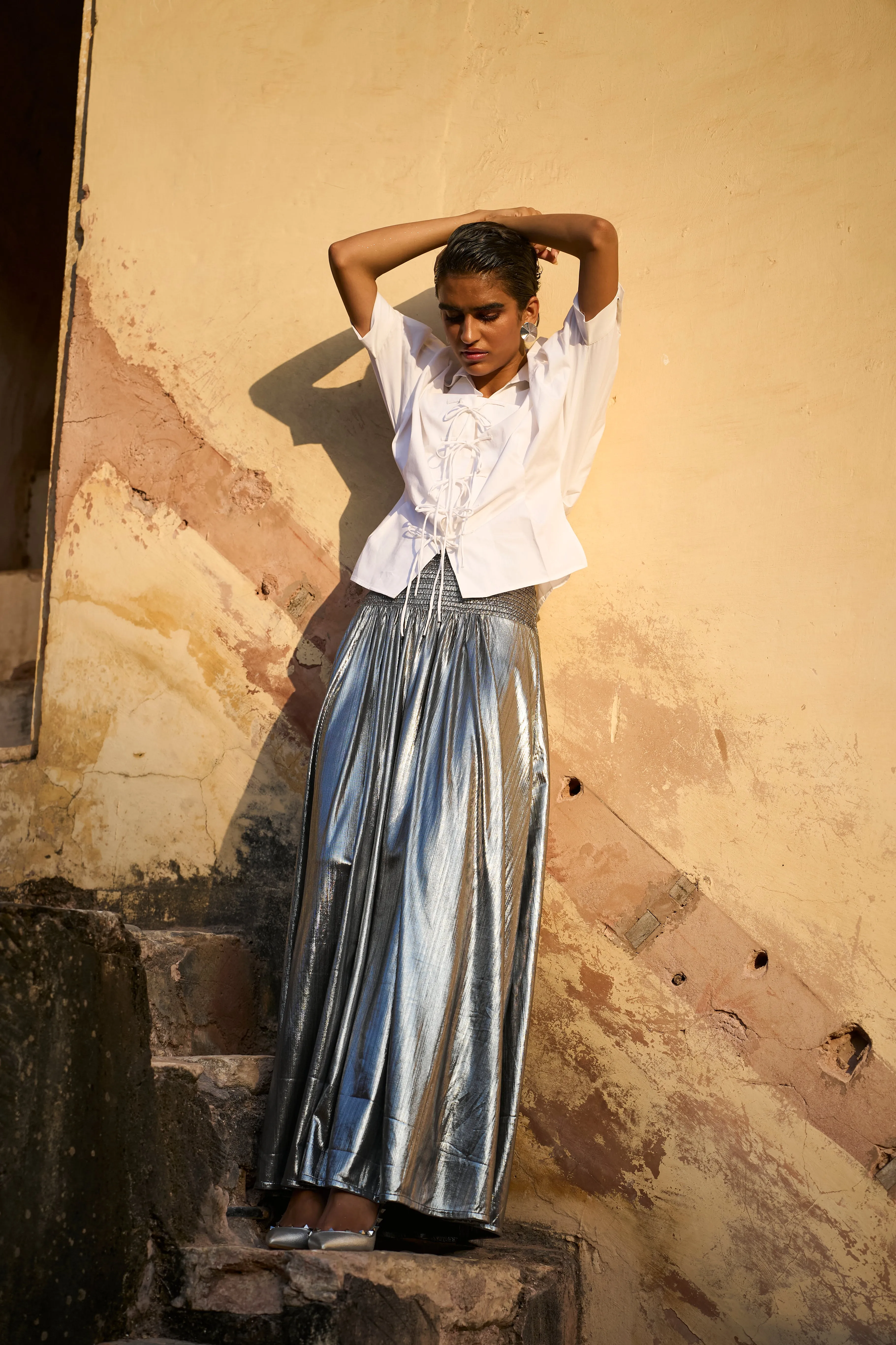 Fit & Flare Silver Skirt