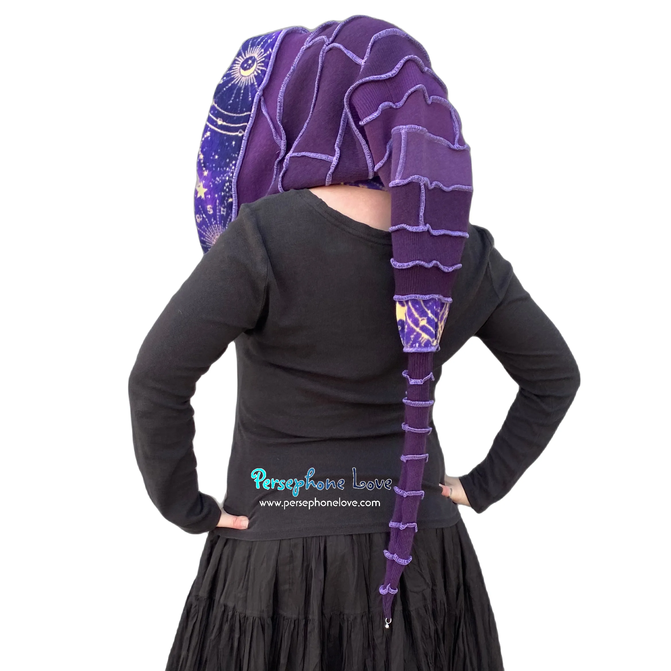 Katwise inspired celestial felted 100% cashmere recycled sweater elf hat/hood-1622