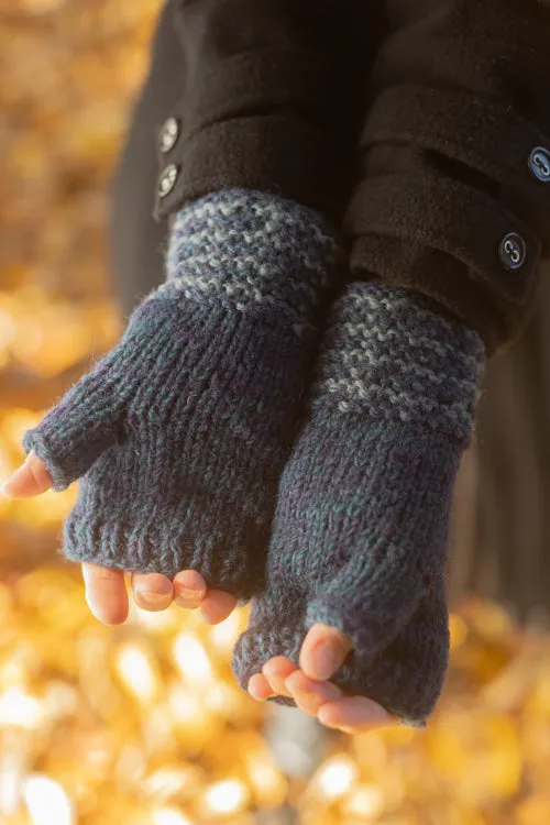 Melange Knitted Wool Arm Warmers