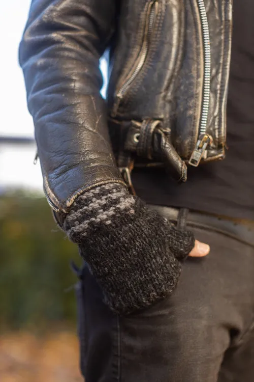 Melange Knitted Wool Arm Warmers