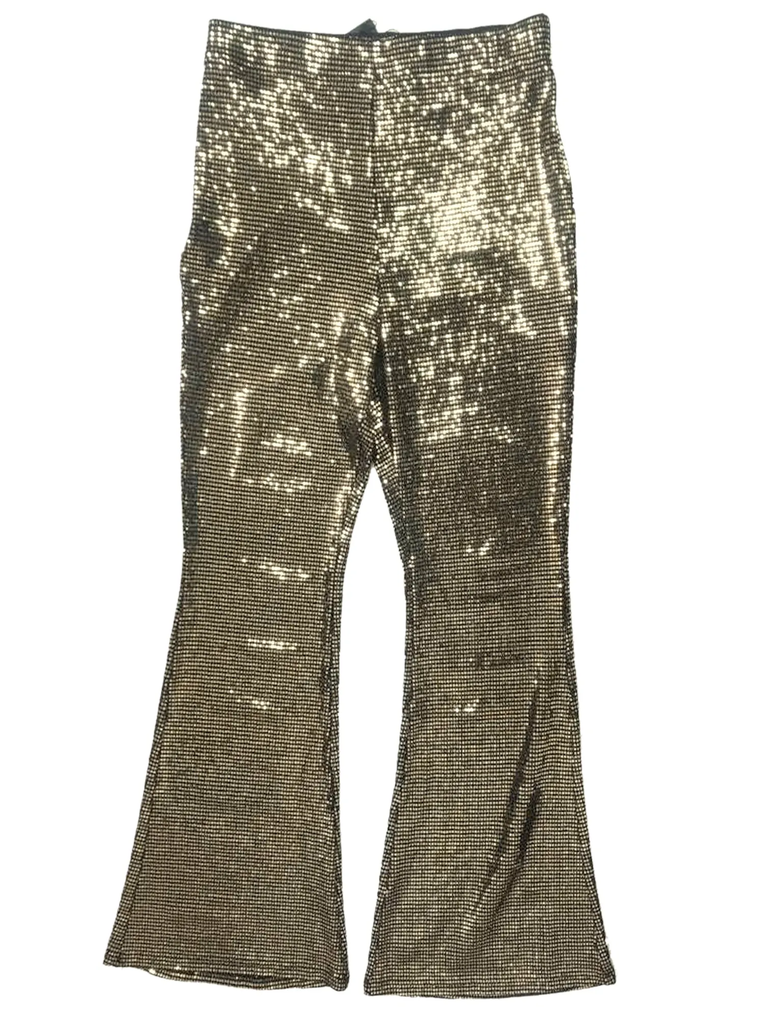 Sequin Glitter Sparkle Bell Bottoms Stretch Shiny Flare Pants
