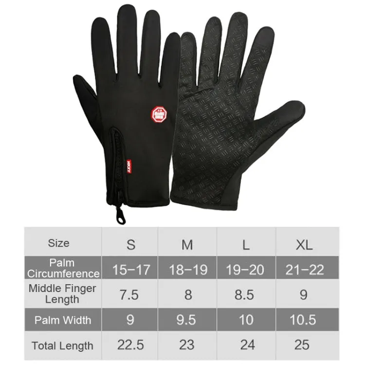 Winter Outdoor Riding Sports Waterproof Touch Screen Glove, Size: XL(H043 Blue)
